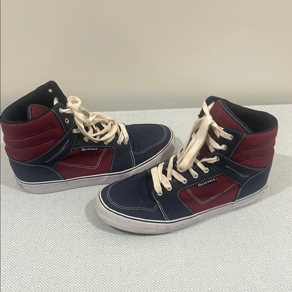 Airwalk Blue and Red High-Top Sneakers